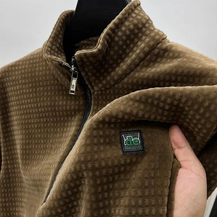 Men's Sweater - Waffle Texture - Quarter Zip - Breathable - Comfortable Fit - Image 4