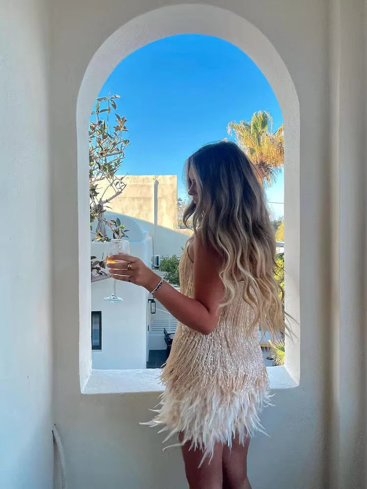 Élora – Luxurious feathered mini-dress | Playful, daring & irresistibly chic - Image 4
