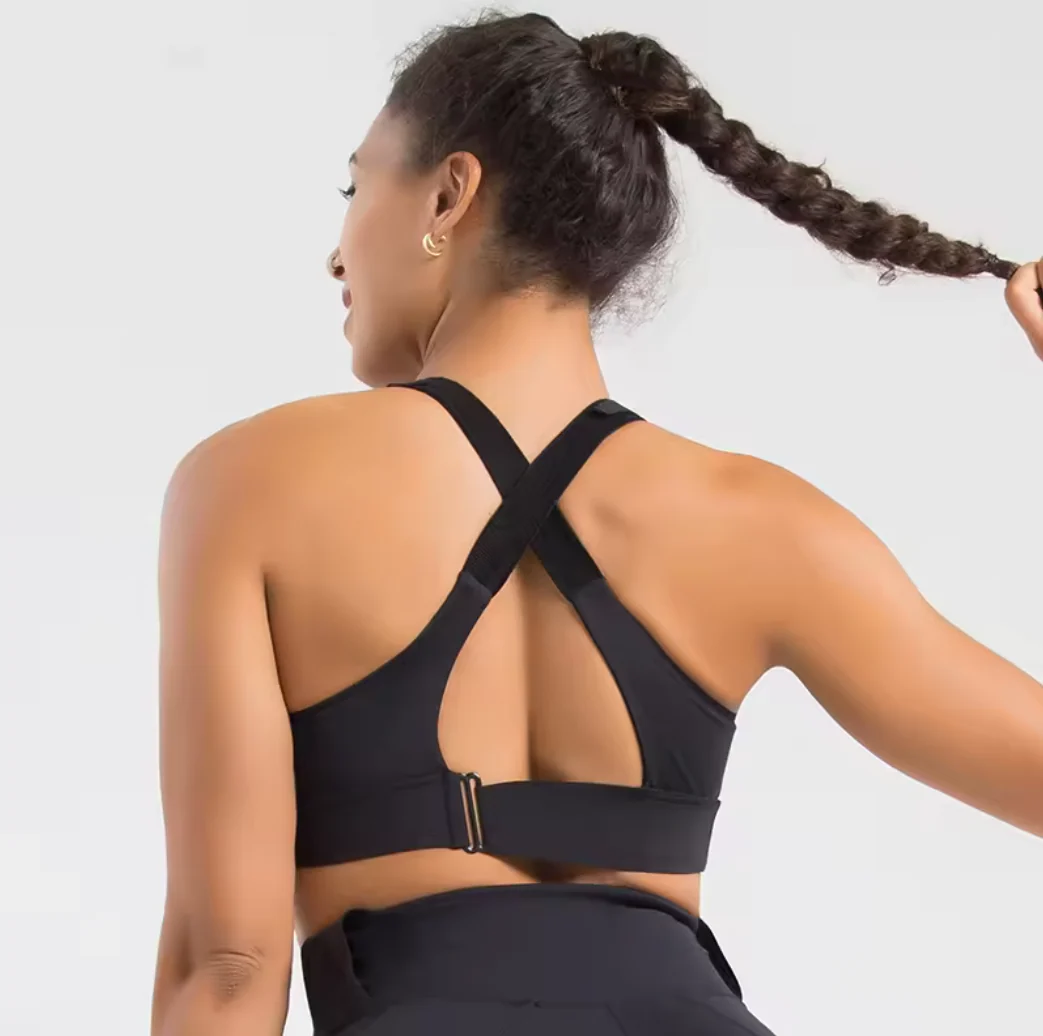 Women's Sports Bra - Front Zip - Adjustable Straps - Breathable and Stretchy - High Support - Image 2