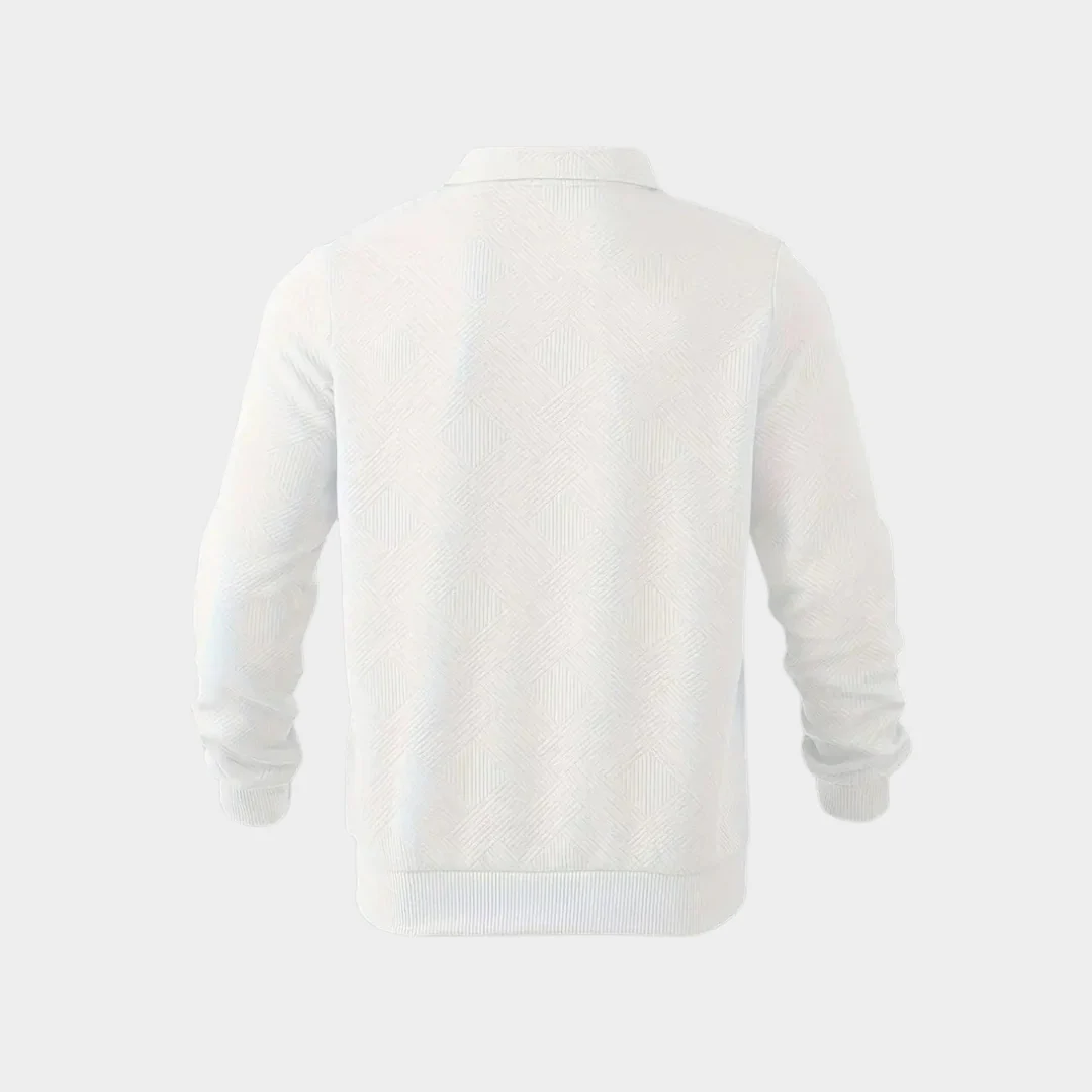 Men's Sweater - Half Zip - Knitted Texture Pattern - Ribbed Cuffs - Comfort Fit - Image 10