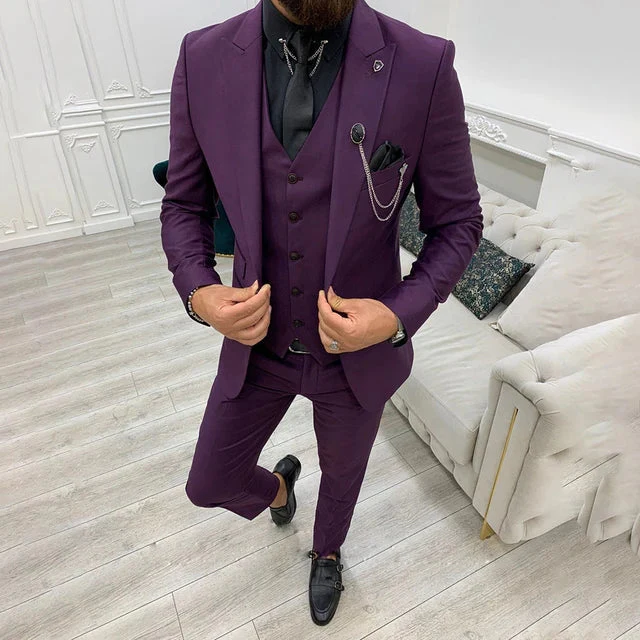 Men's Three-Piece Suit - Slim Fit - Includes Waistcoat - Formal Business Suit - Image 12