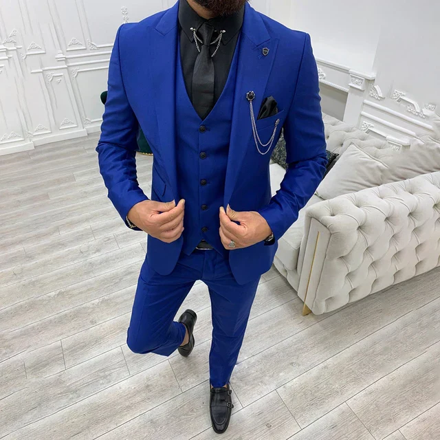 Men's Three-Piece Suit - Slim Fit - Includes Waistcoat - Formal Business Suit - Image 13