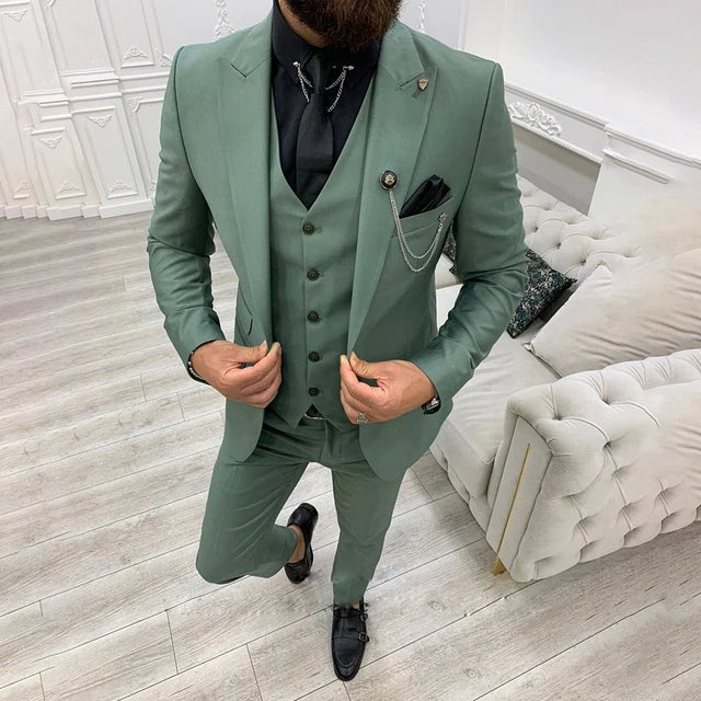 Men's Three-Piece Suit - Slim Fit - Includes Waistcoat - Formal Business Suit - Image 14