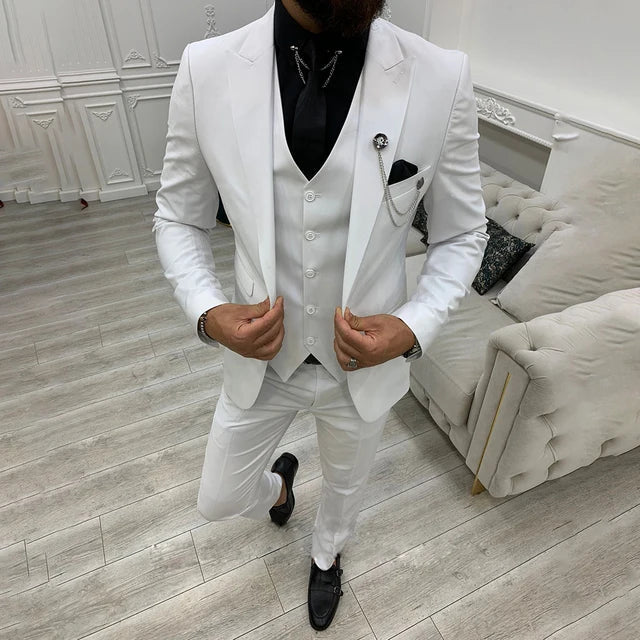 Men's Three-Piece Suit - Slim Fit - Includes Waistcoat - Formal Business Suit - Image 15