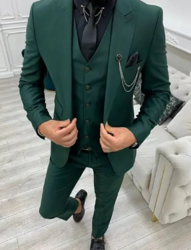 Men's Three-Piece Suit - Slim Fit - Includes Waistcoat - Formal Business Suit - Image 16