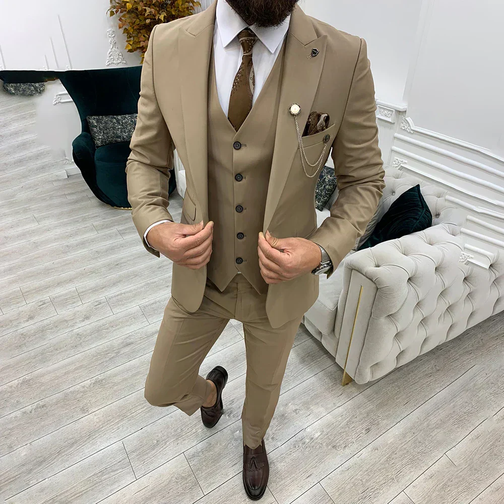 Men's Three-Piece Suit - Slim Fit - Includes Waistcoat - Formal Business Suit - Image 3