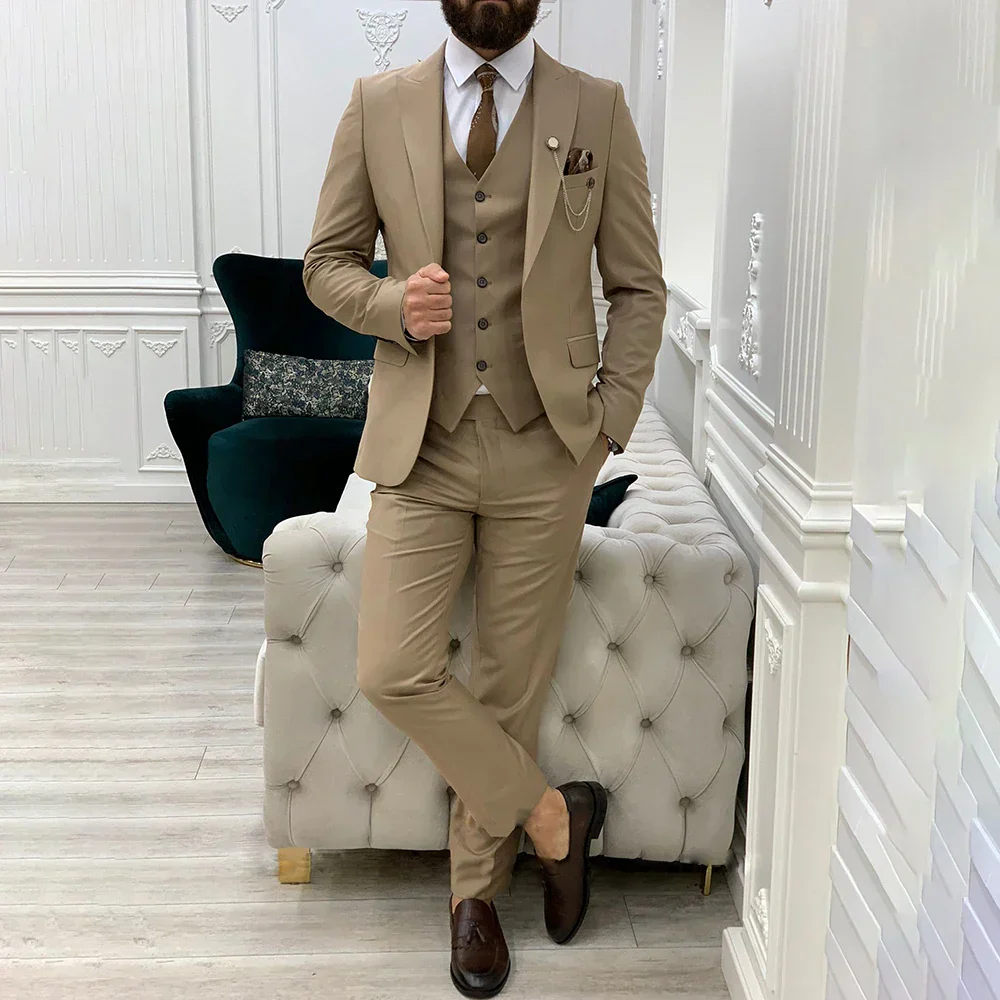 Men's Three-Piece Suit - Slim Fit - Includes Waistcoat - Formal Business Suit - Image 4