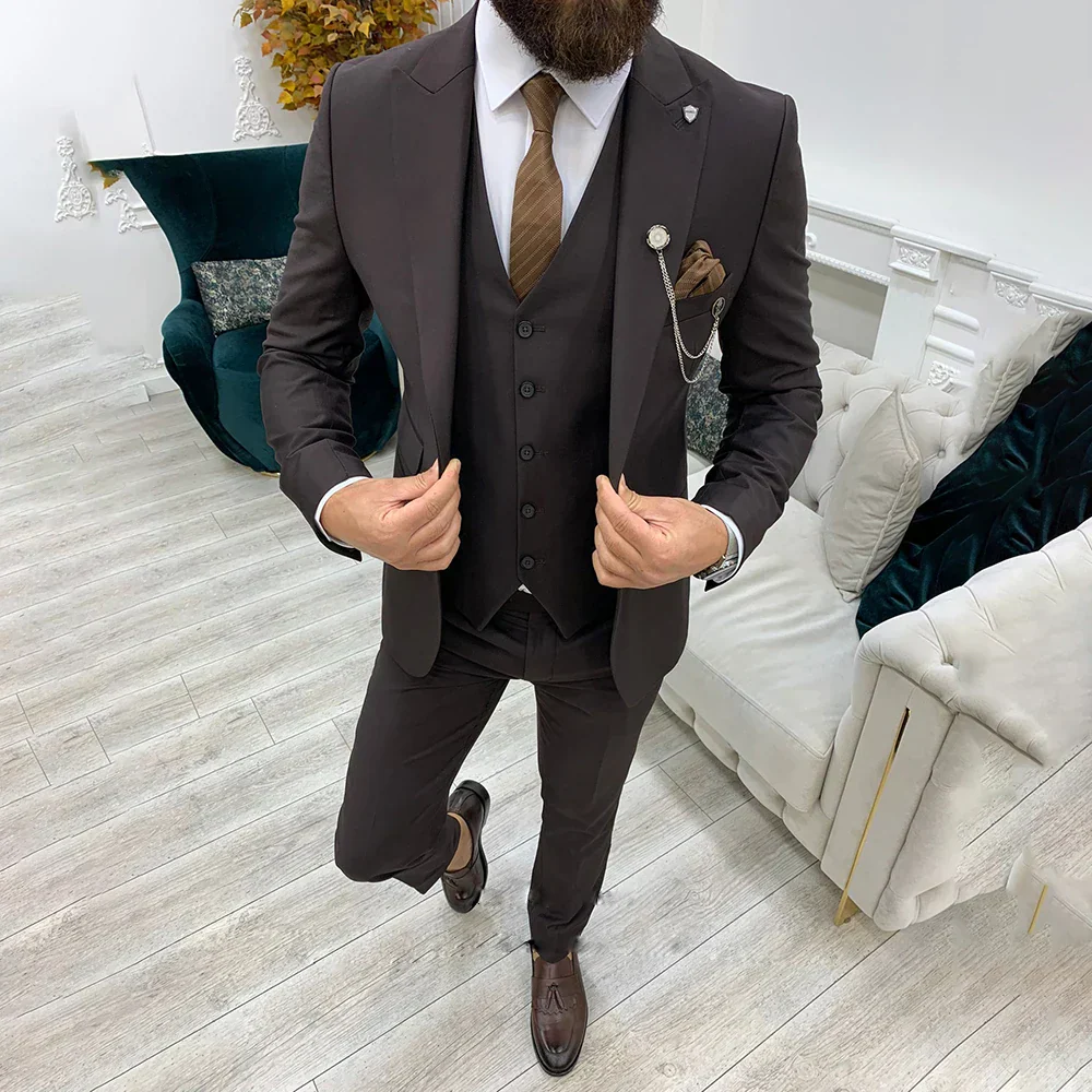 Men's Three-Piece Suit - Slim Fit - Includes Waistcoat - Formal Business Suit - Image 5