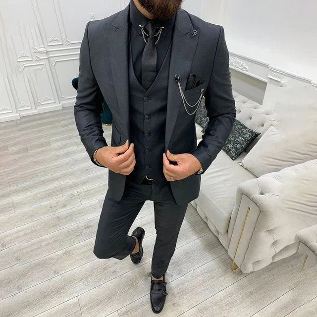 Men's Three-Piece Suit - Slim Fit - Includes Waistcoat - Formal Business Suit - Image 7