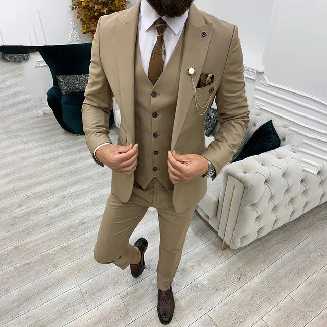 Men's Three-Piece Suit - Slim Fit - Includes Waistcoat - Formal Business Suit - Image 8