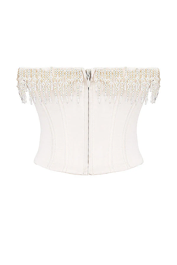 Women's Bustier Top – Strapless – Boning Structure – Beaded Embellishment – Tailored Fit - Image 10