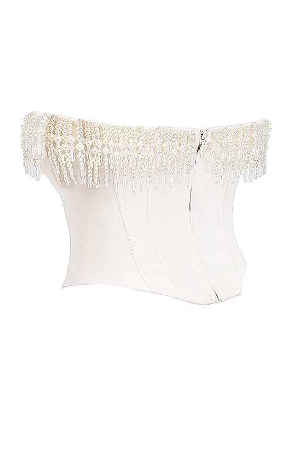 Women's Bustier Top – Strapless – Boning Structure – Beaded Embellishment – Tailored Fit - Image 11