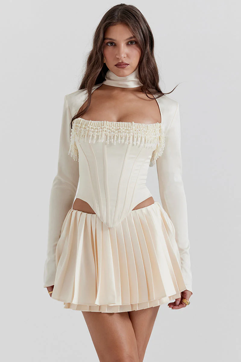 Women's Bustier Top – Strapless – Boning Structure – Beaded Embellishment – Tailored Fit - Image 7