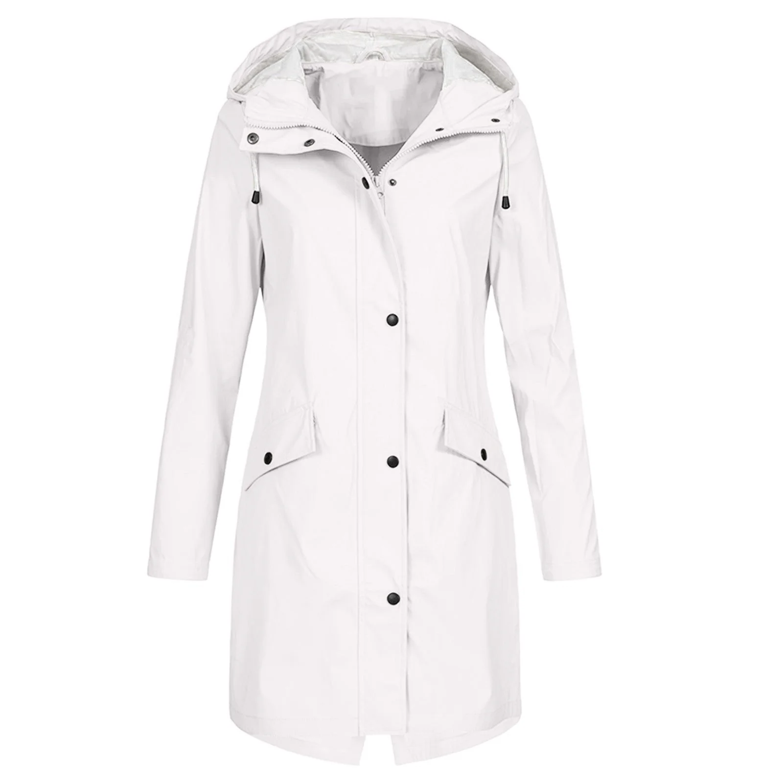 Ladies Raincoat – Water-Repellent – With Hood – Mid-Length – Tailored Fit - Image 2