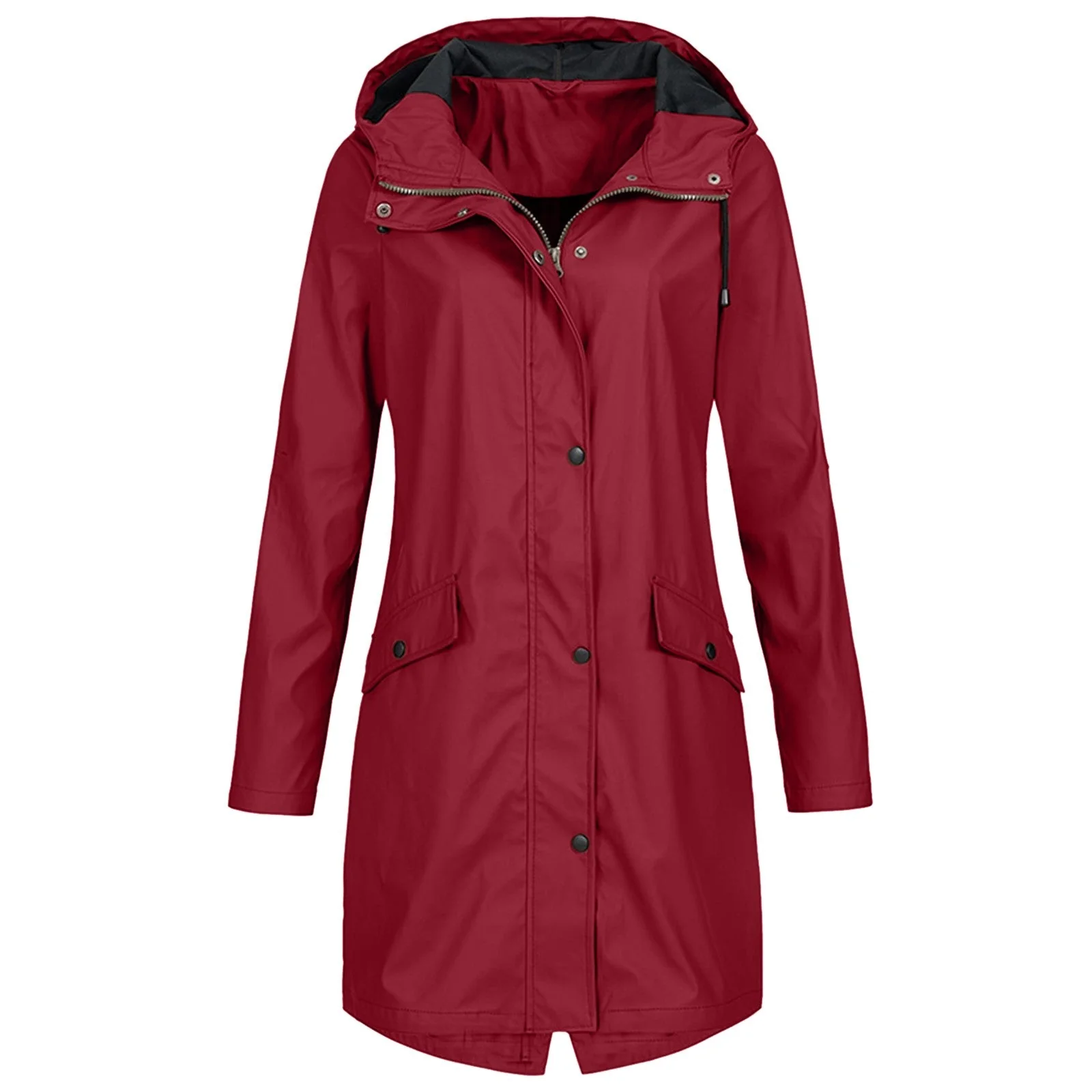 Ladies Raincoat – Water-Repellent – With Hood – Mid-Length – Tailored Fit - Image 3