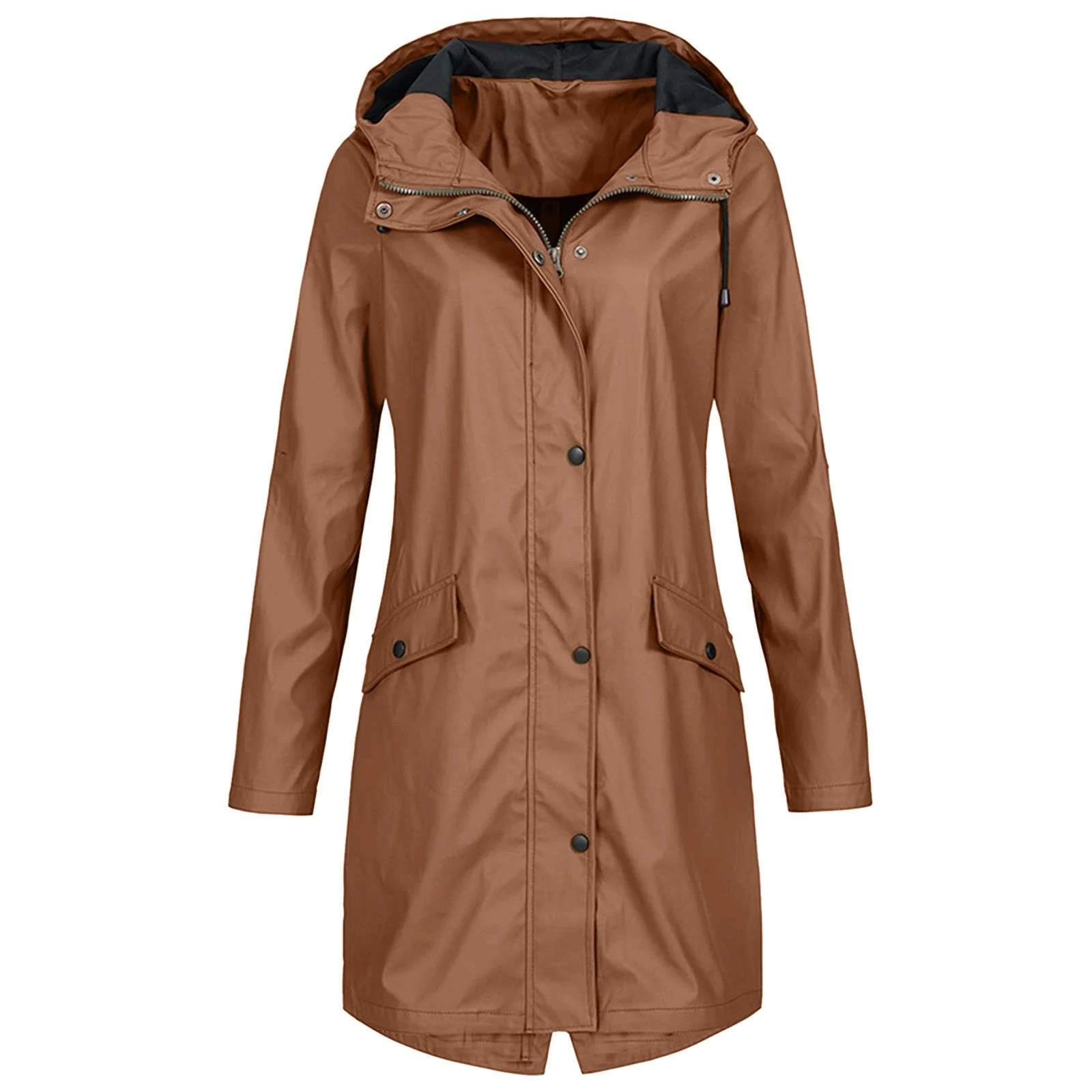 Ladies Raincoat – Water-Repellent – With Hood – Mid-Length – Tailored Fit - Image 4