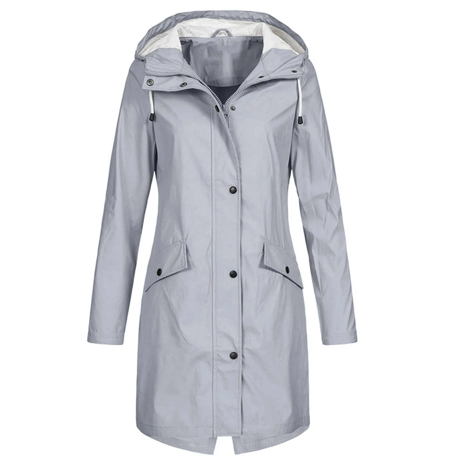 Ladies Raincoat – Water-Repellent – With Hood – Mid-Length – Tailored Fit - Image 5