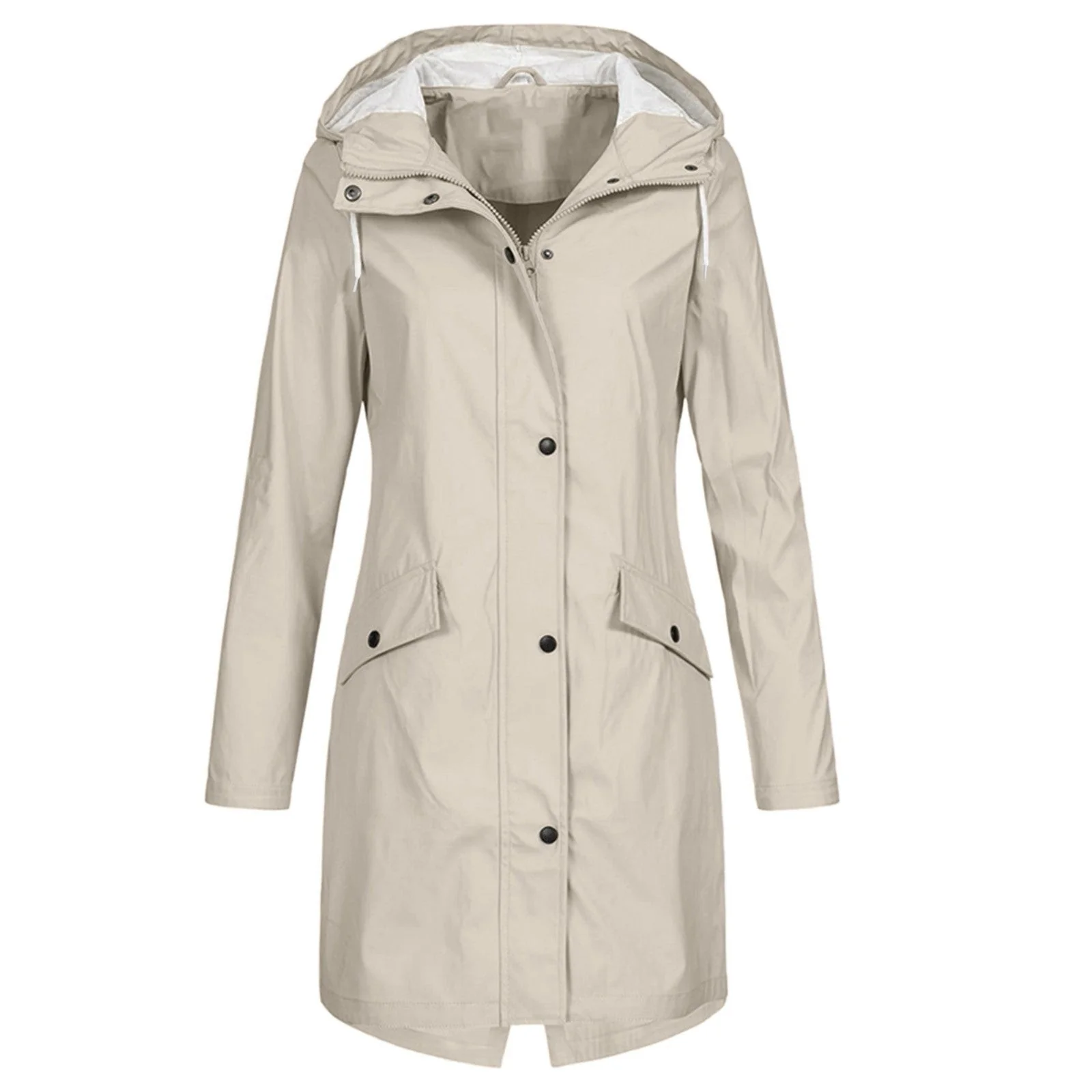 Ladies Raincoat – Water-Repellent – With Hood – Mid-Length – Tailored Fit - Image 6