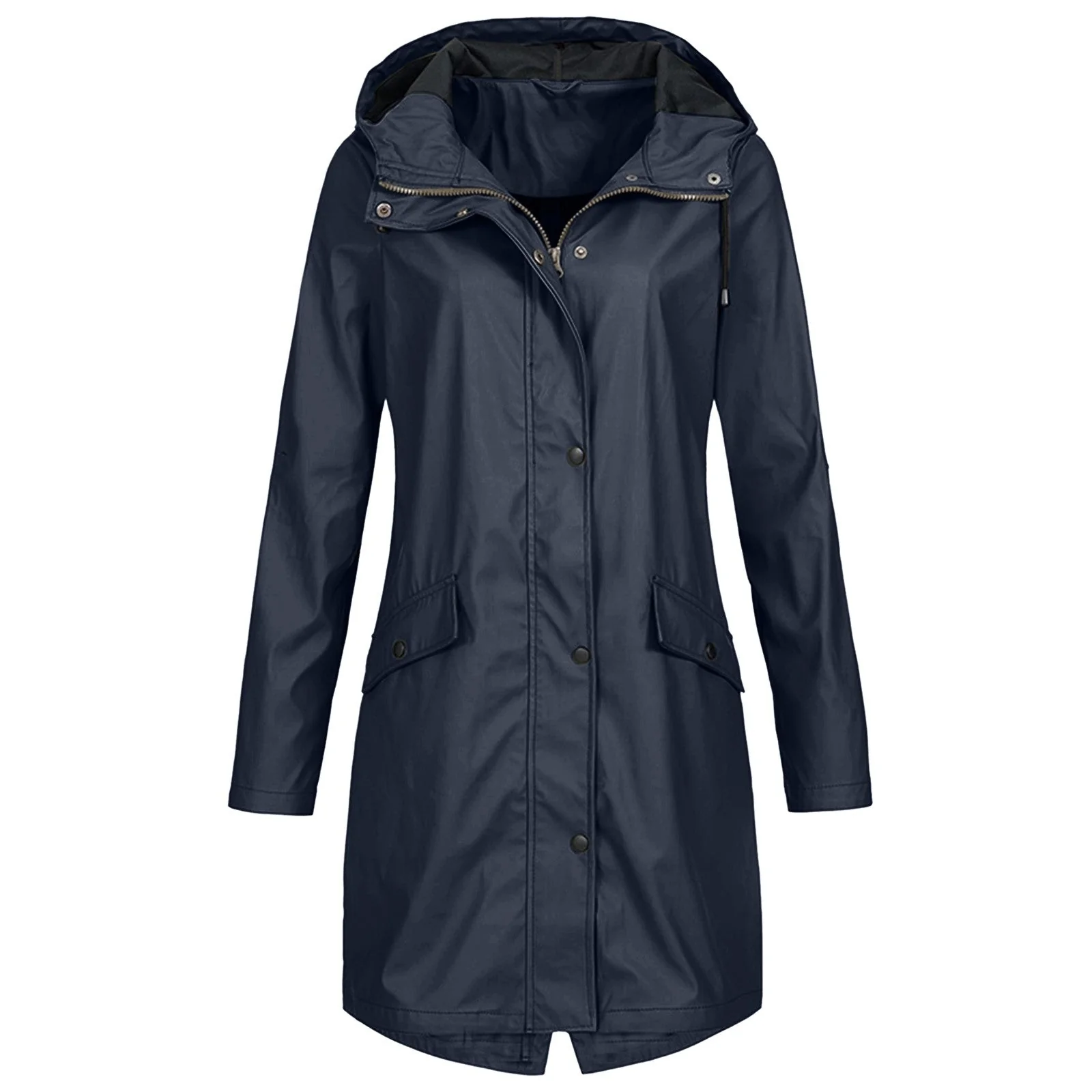 Ladies Raincoat – Water-Repellent – With Hood – Mid-Length – Tailored Fit - Image 7