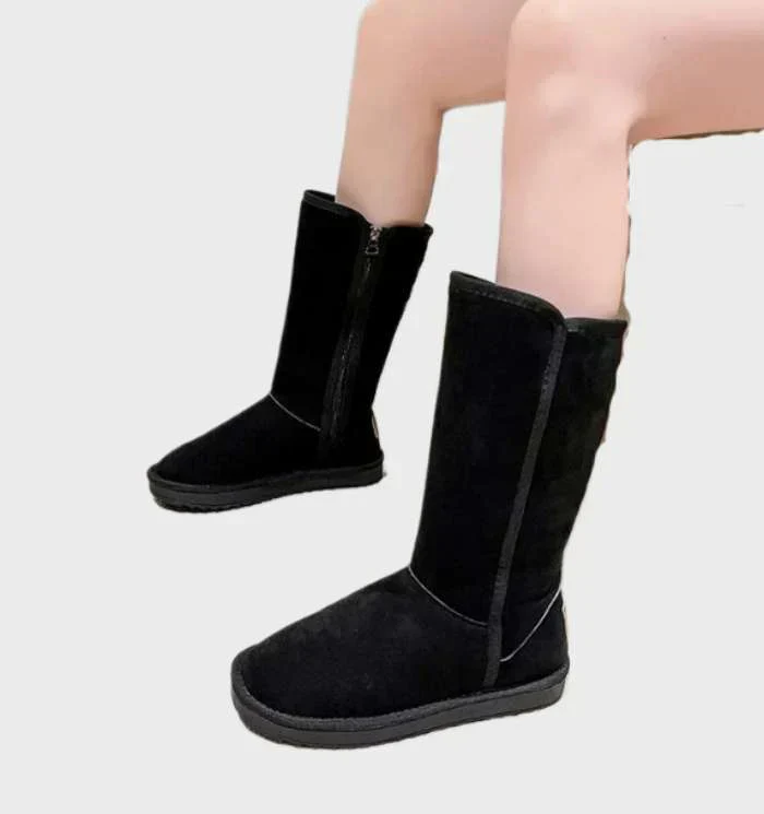 Ladies Boots - Suede - With Fleece Lining - Comfortable - Rubber Sole - Casual