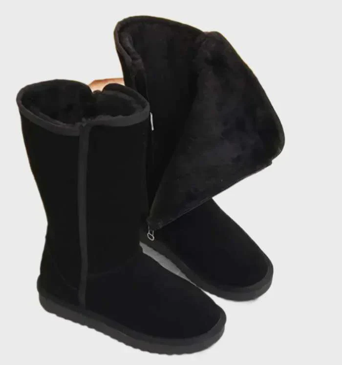 Ladies Boots - Suede - With Fleece Lining - Comfortable - Rubber Sole - Casual - Image 3