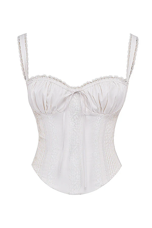 Ladies Corset Top – Satin Look – Lace Details – Adjustable Straps – Fitted Model - Image 7