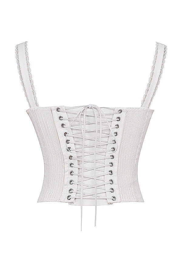 Ladies Corset Top – Satin Look – Lace Details – Adjustable Straps – Fitted Model - Image 8