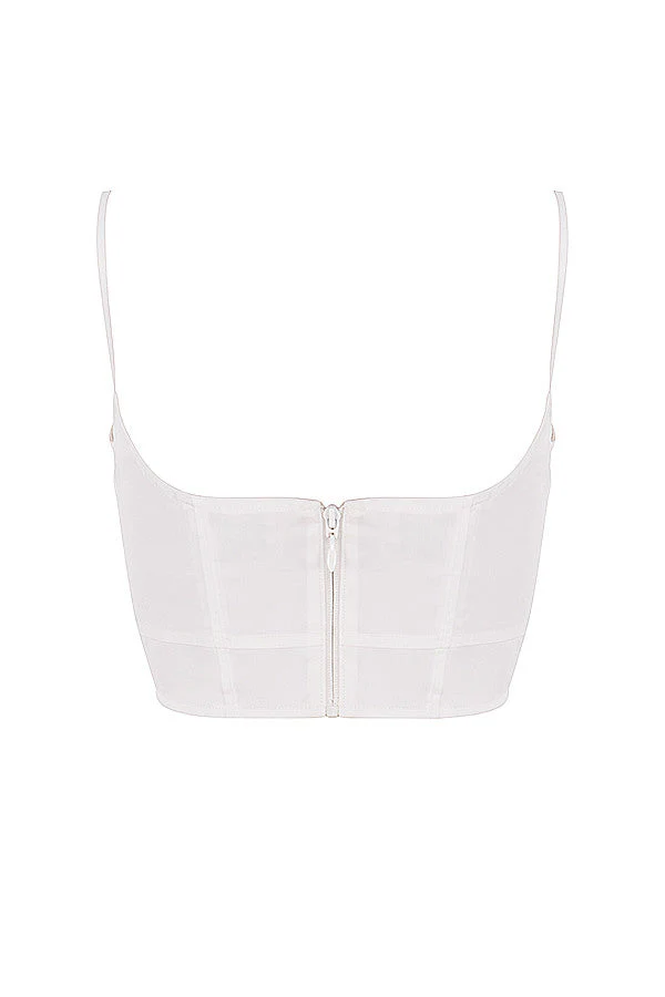 Ladies Crop Top – Sweetheart Neckline – Spaghetti Straps – Ruffles – Bow Detail - Image 6