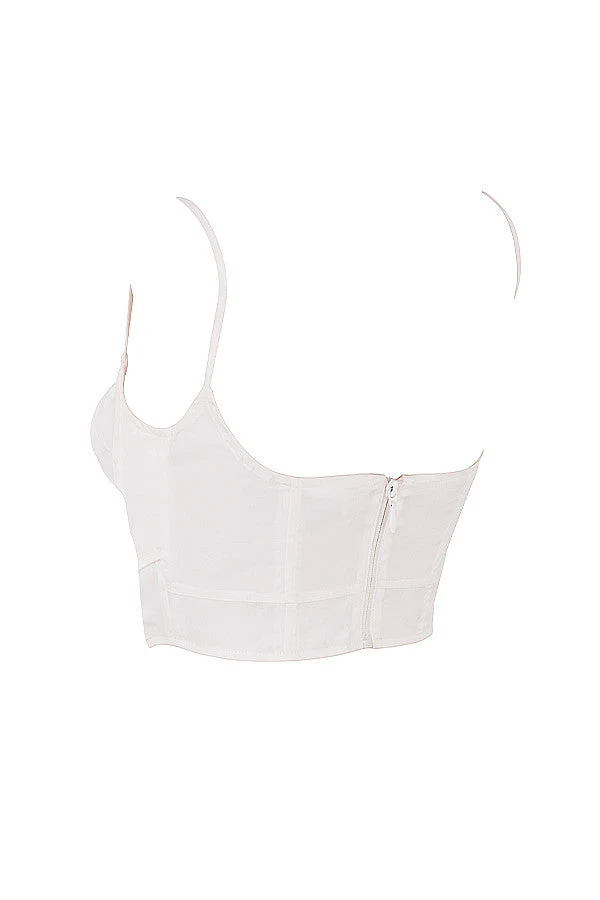 Ladies Crop Top – Sweetheart Neckline – Spaghetti Straps – Ruffles – Bow Detail - Image 7
