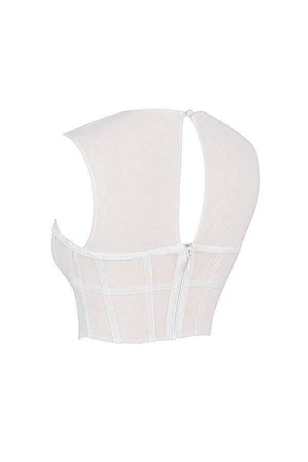 Ladies Bustier Crop Top - Cut-Out Neckline - Fitted - Sleeveless Corset Design - Image 9