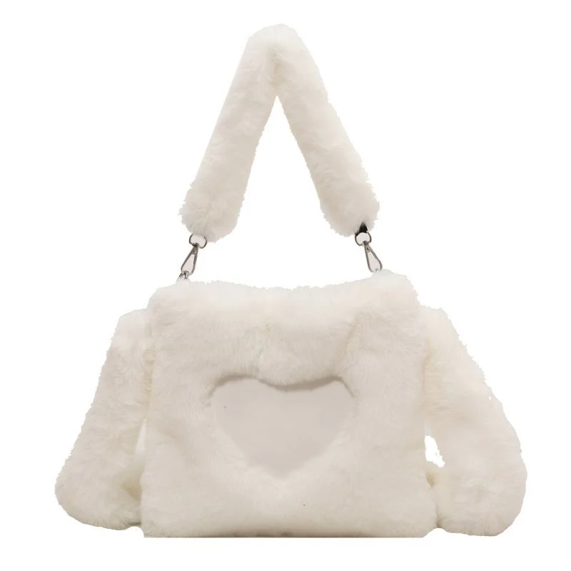 Ellie - Fluffy Heart-Shaped Tote Bag - Image 10