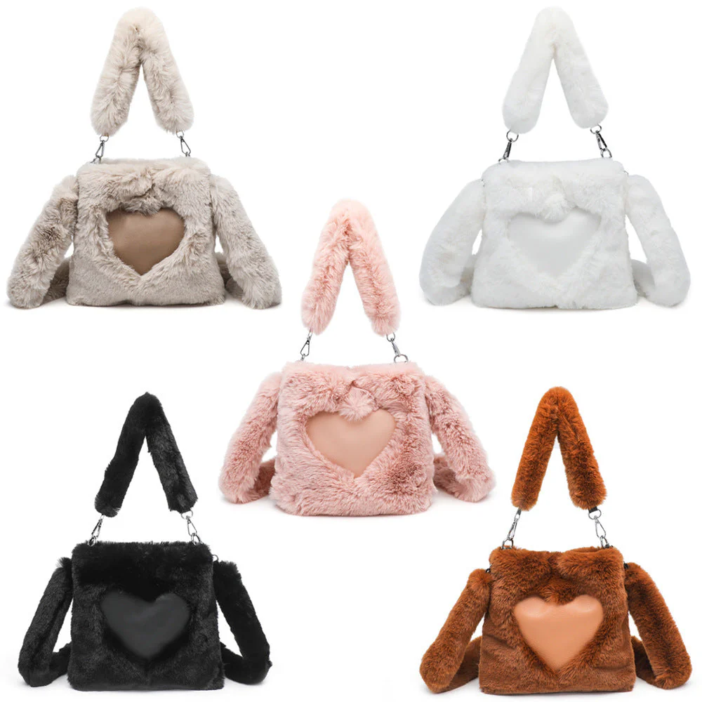 Ellie - Fluffy Heart-Shaped Tote Bag - Image 2