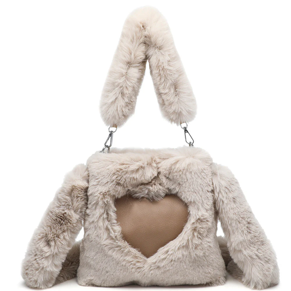 Ellie - Fluffy Heart-Shaped Tote Bag - Image 4