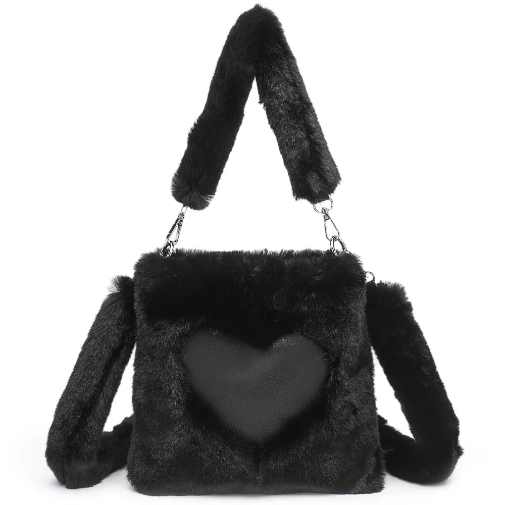 Ellie - Fluffy Heart-Shaped Tote Bag - Image 6