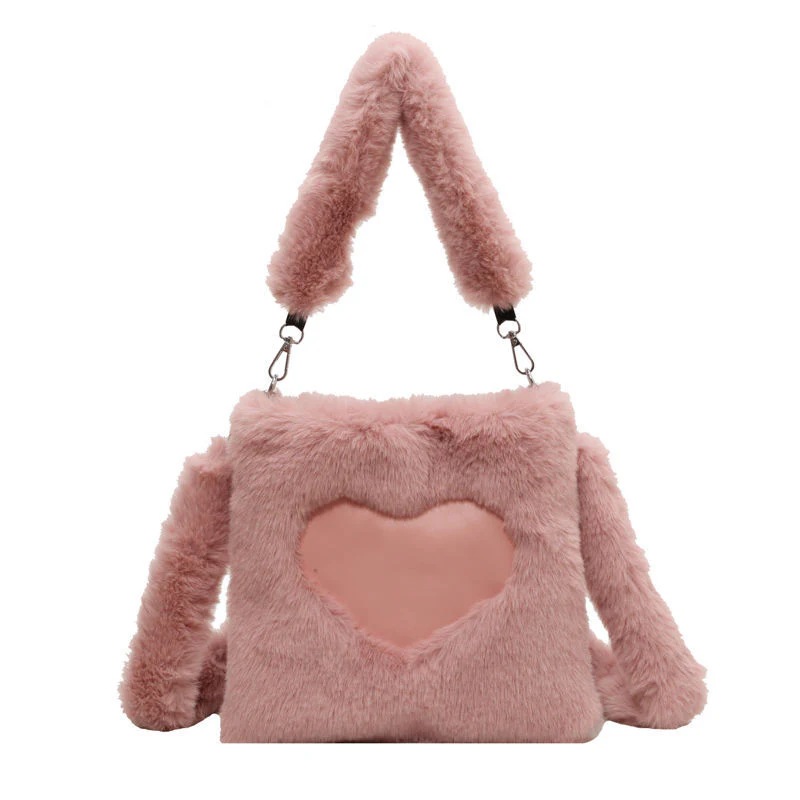 Ellie - Fluffy Heart-Shaped Tote Bag - Image 7