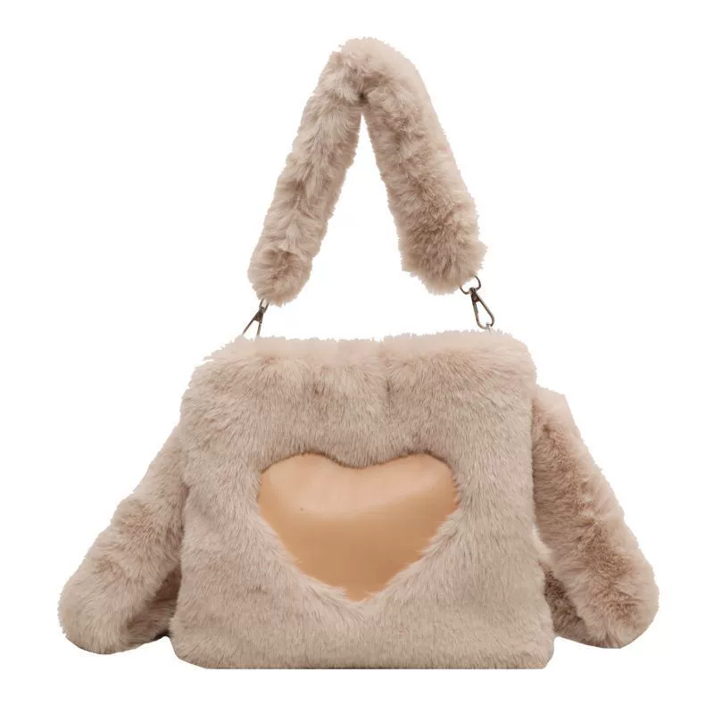 Ellie - Fluffy Heart-Shaped Tote Bag - Image 8