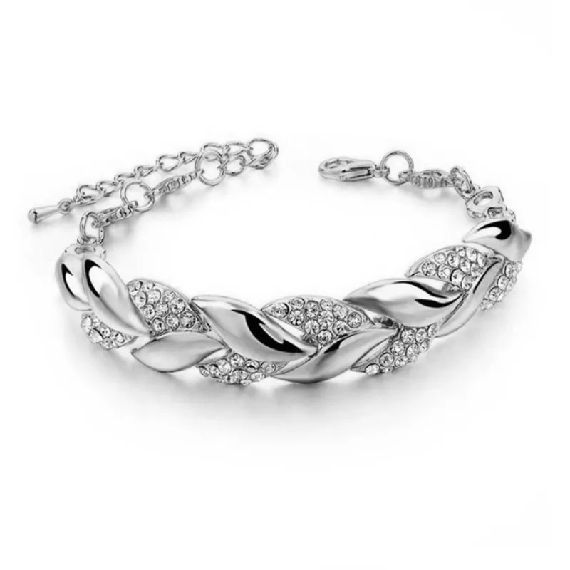 Women’s Bracelet – Braided Design – Crystal Accents – Adjustable Closure - Image 2