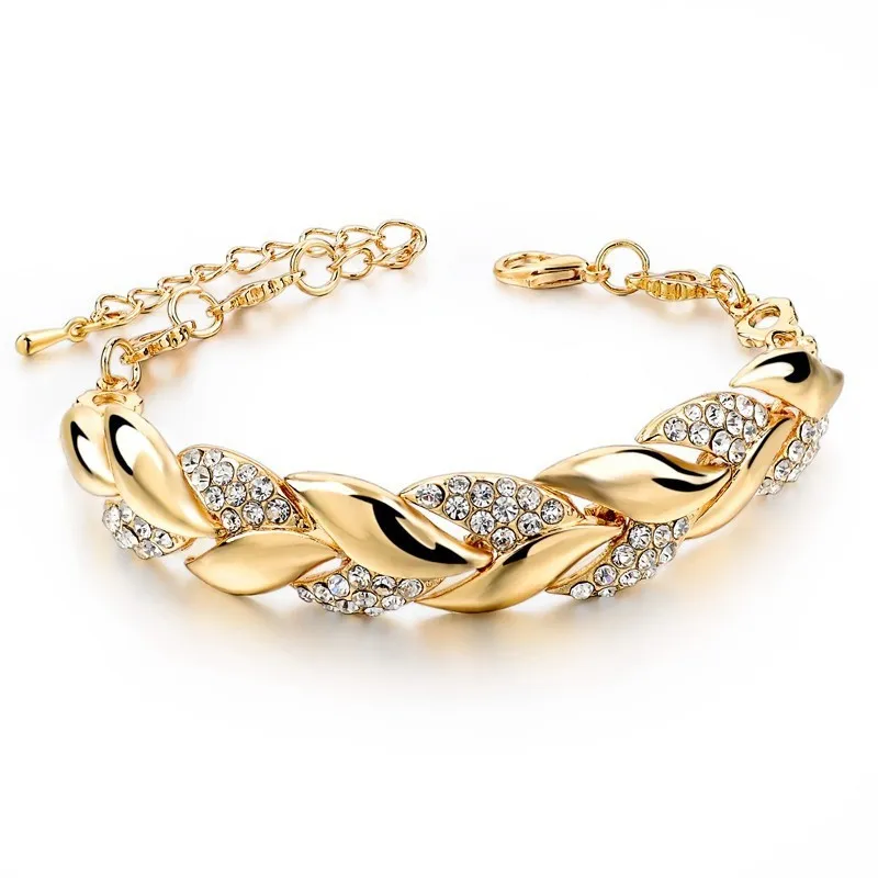 Women’s Bracelet – Braided Design – Crystal Accents – Adjustable Closure - Image 3