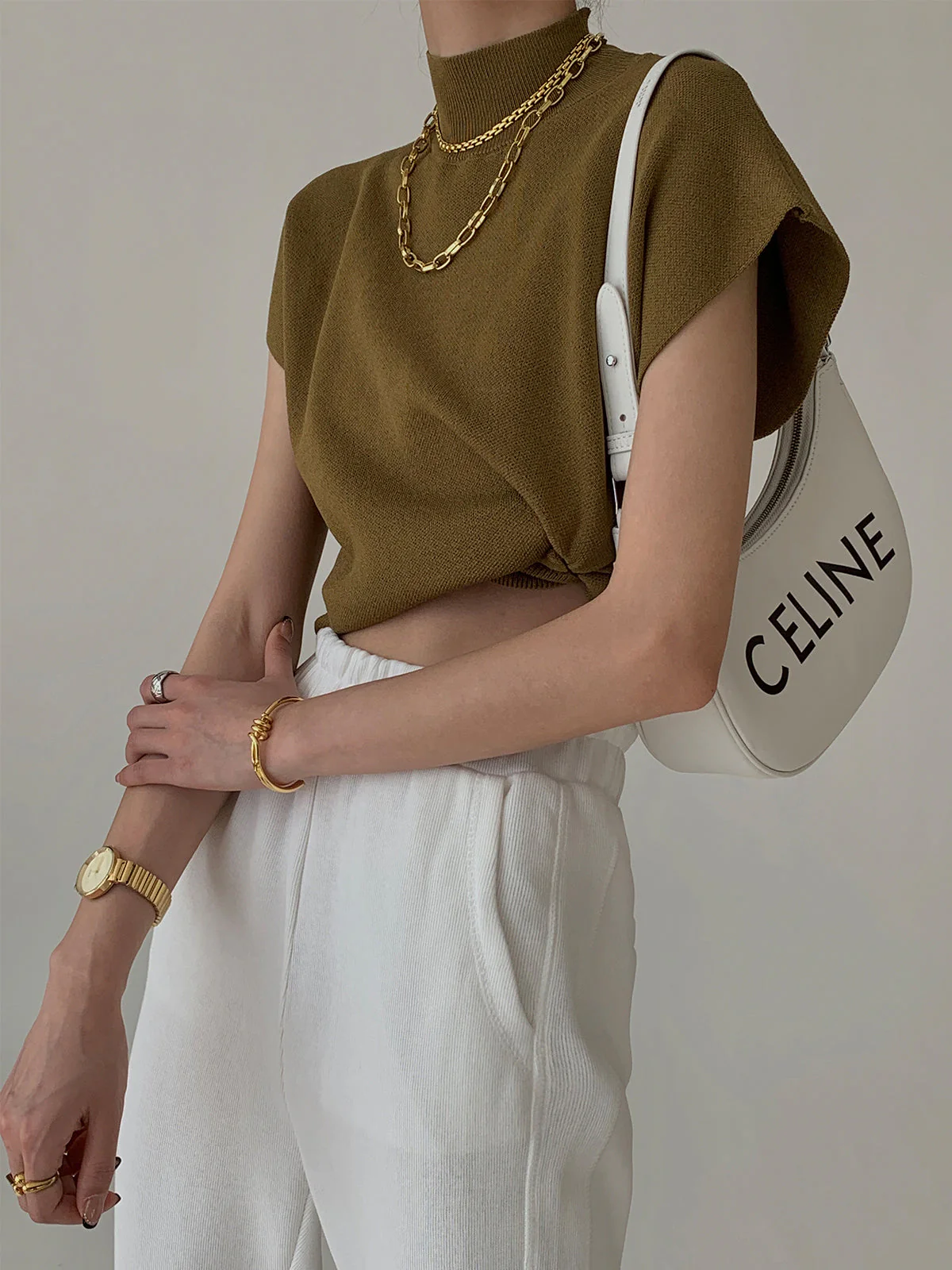 Ladies Top - Sleeveless - High Neck - Elegant Loose Fit - Casual Chic Design - Image 12