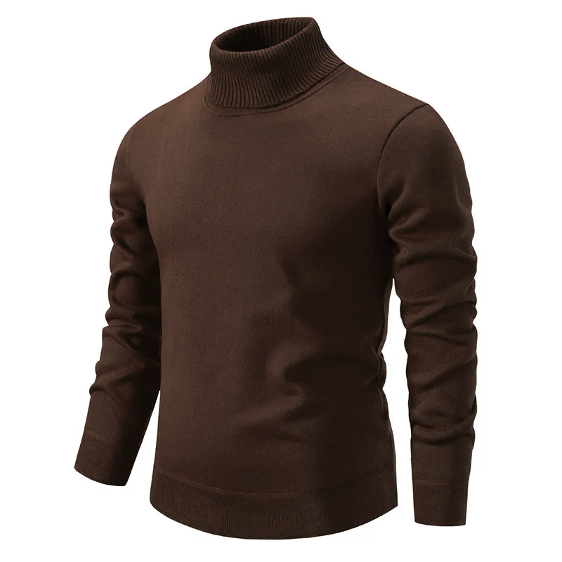 Men's Turtleneck - Slim Fit - Warm Wool Mix - Knitted Long Sleeves - Image 13