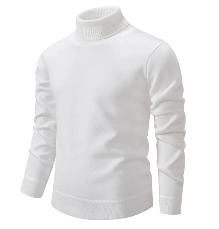 Men's Turtleneck - Slim Fit - Warm Wool Mix - Knitted Long Sleeves - Image 7