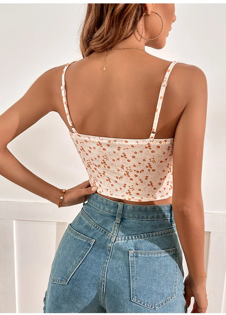 Women's Bustier Crop Top β Adjustable Straps β Tailored Fit β Floral Print - Image 2
