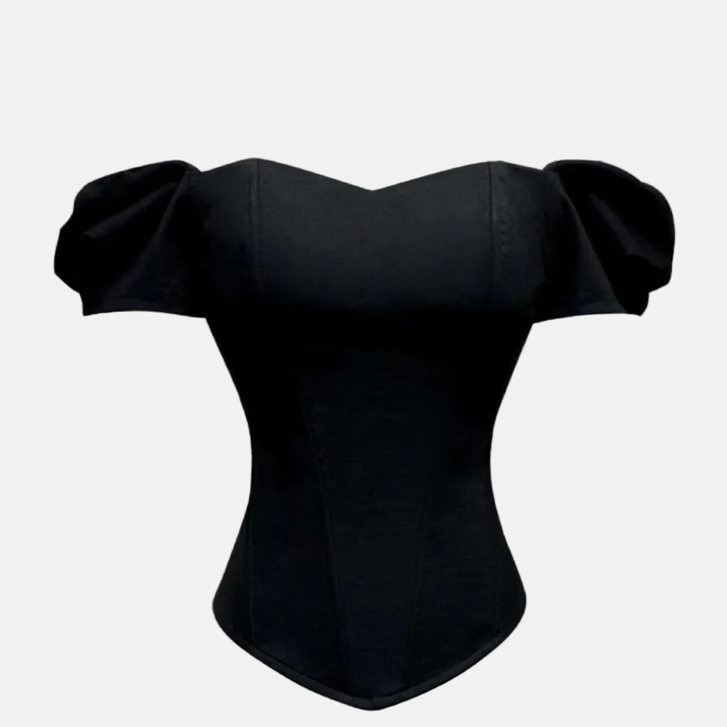 Ladies Corset Top – Structured Fit – Puff Sleeves – Off-Shoulder Style – Elegant Eveningwear - Image 4