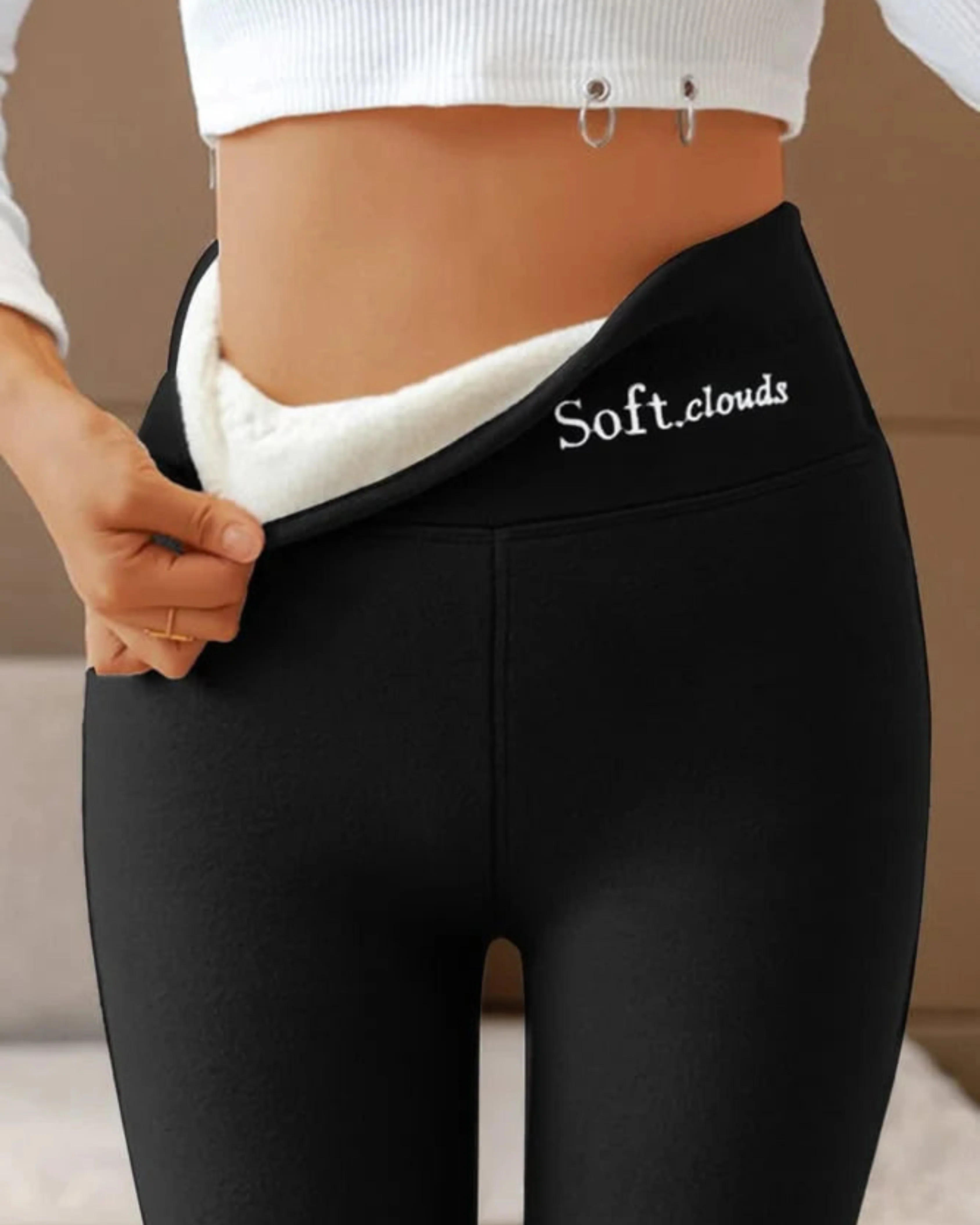 Women's Legging - Fleece Lining - High Waist - Comfortable Stretch Fit - Image 2